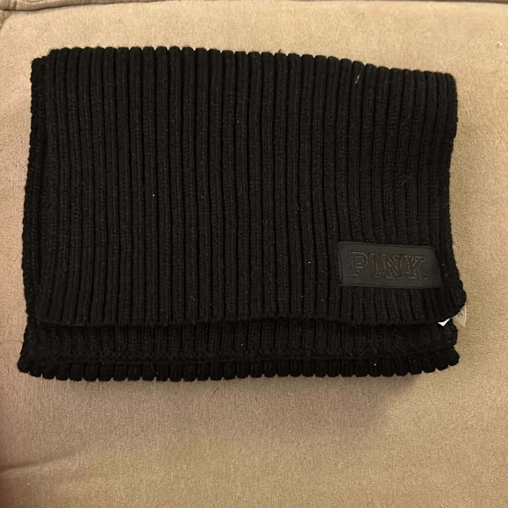 PINK by Victoria Secret Scarf color: black